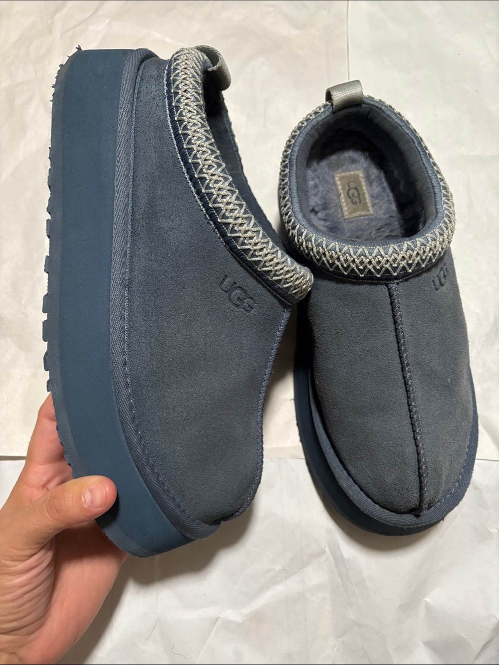 UGG Women’s Navy Suede Slip-On Ankle Booties